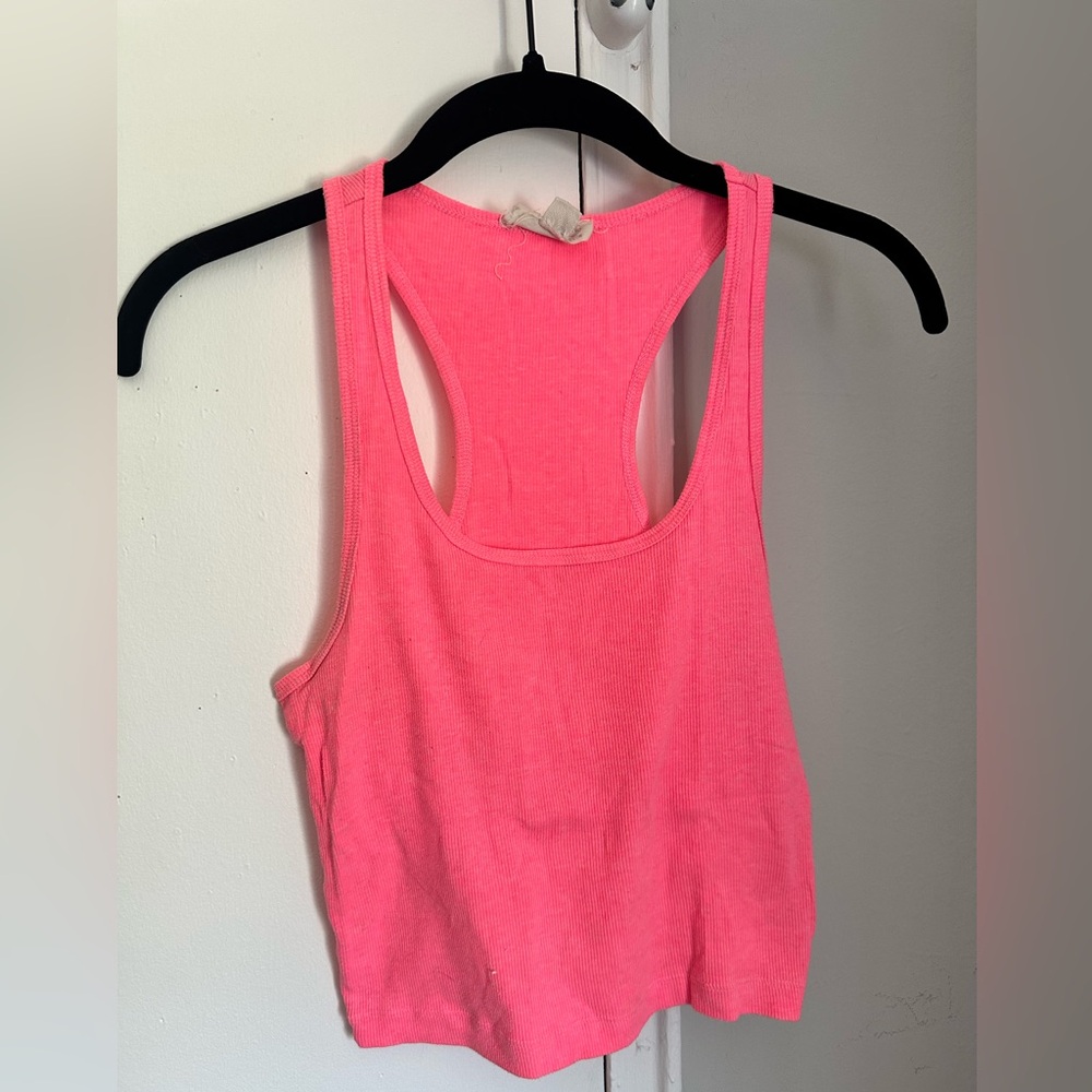 Necessary Clothing Neon Pink Racerback Tank Top, Size L